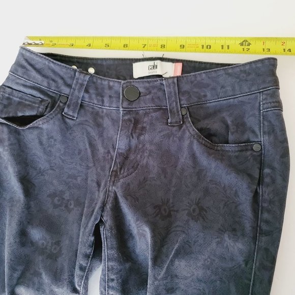 CABI Navy Floral Print Skinny Jeans - Picture 10 of 12